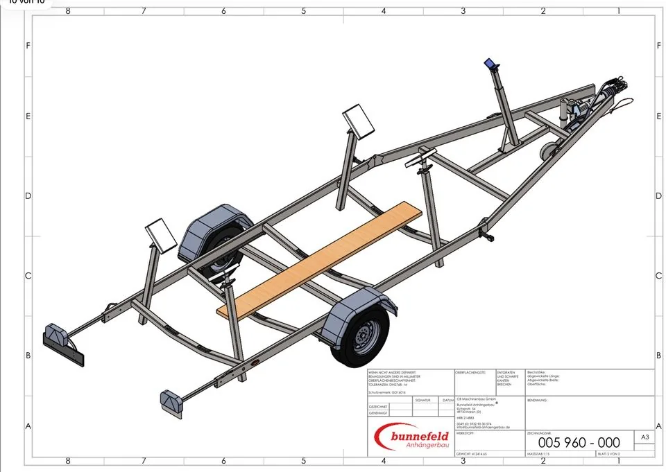 Segelbootanhänger BS LED 1300 – Nutzlast ca. 1.000 kg