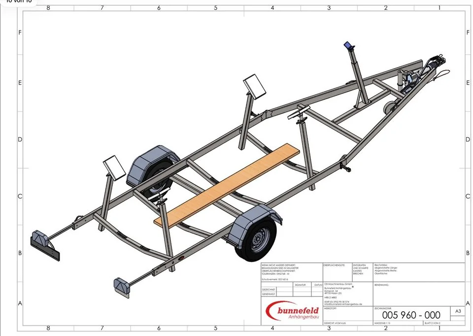 Segelbootanhänger BS LED 1500 – Nutzlast ca. 1.225 kg