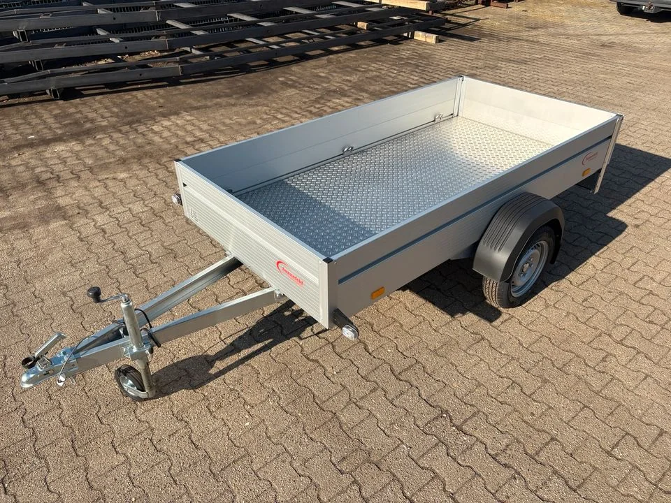 Tieflader Kastenanhänger 750 kg mit Alu-Bordwänden